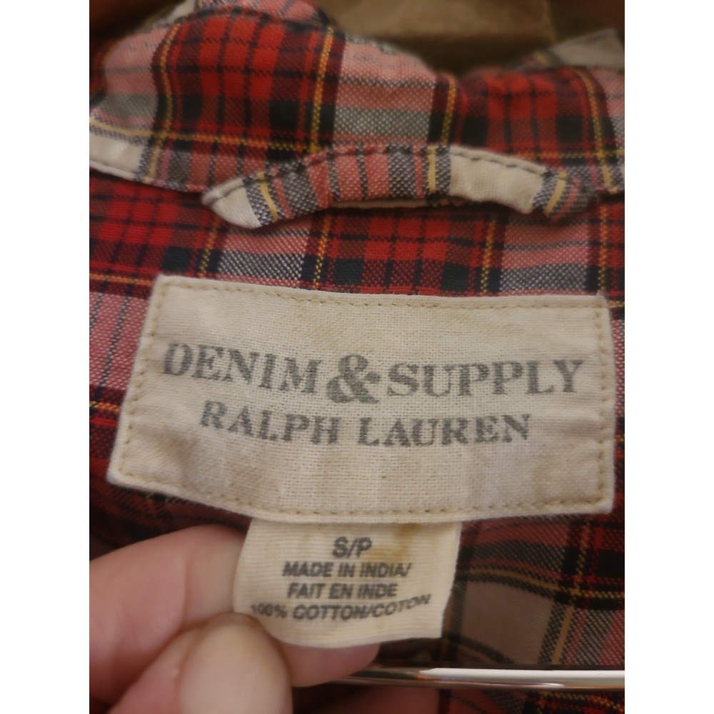 Denim & Supply Ralph Lauren Red Plaid Botton Up Shirt Size S 100% Cotton